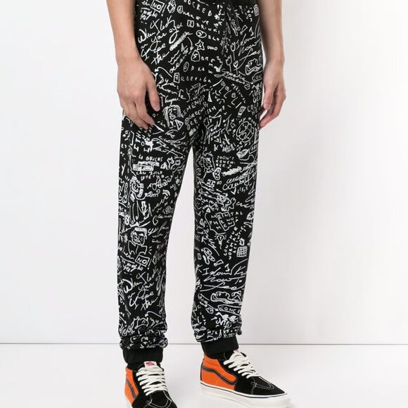 MARCELO BURLON C.OF MILAN HOME scribble print track pants Size M - Picture 2 of 4